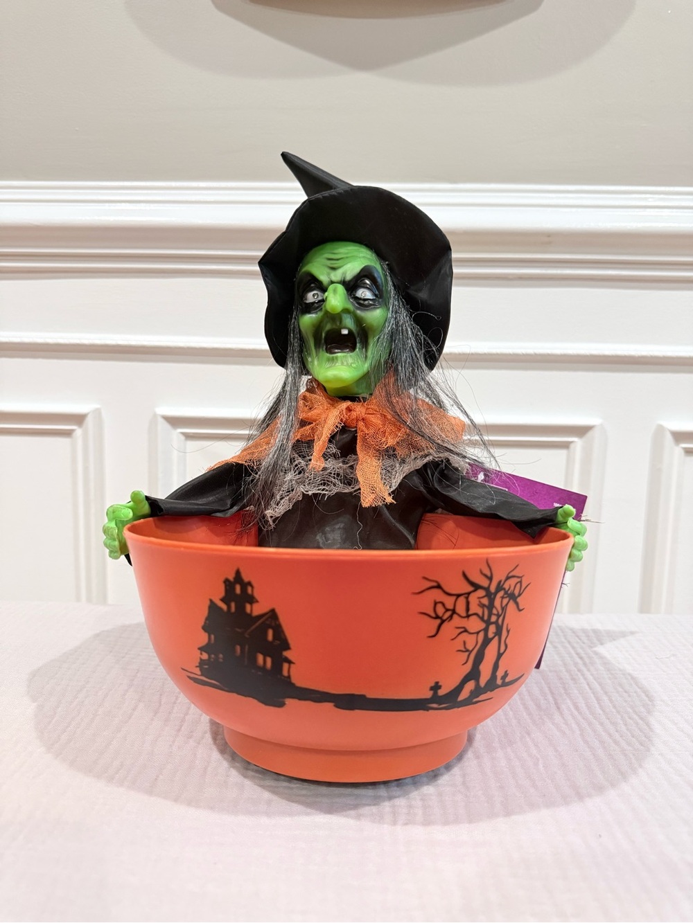 Home Accents Holiday 11" Animated LED Witch Trick-or-Treat Candy Bowl